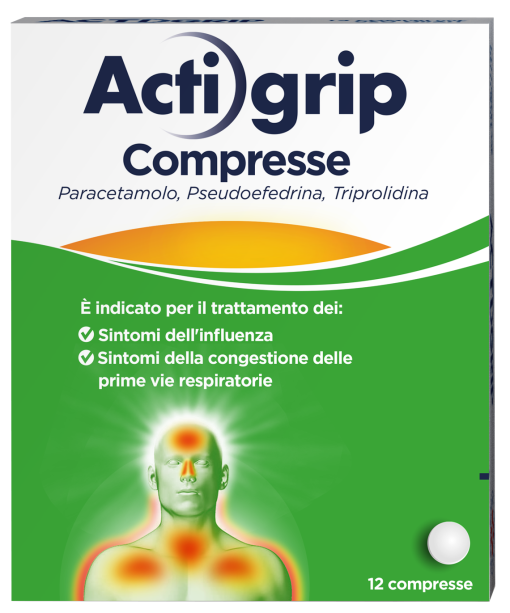 ACTIGRIP 12 COMPRESSE 2,5+60+500mg